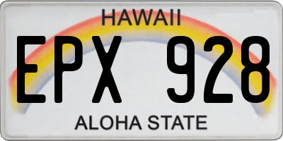 HI license plate EPX928