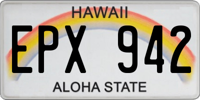 HI license plate EPX942