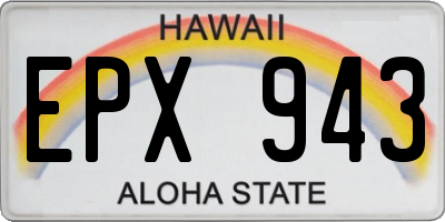 HI license plate EPX943