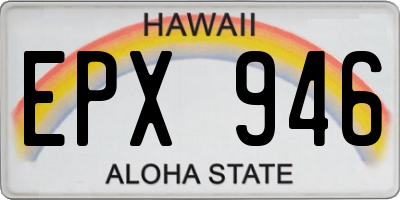 HI license plate EPX946