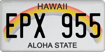 HI license plate EPX955