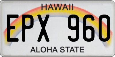 HI license plate EPX960