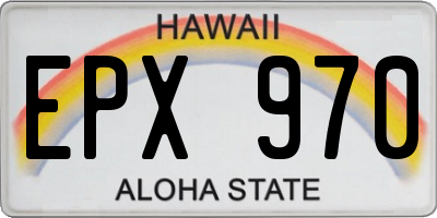 HI license plate EPX970