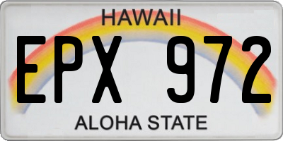 HI license plate EPX972