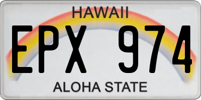 HI license plate EPX974