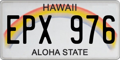 HI license plate EPX976