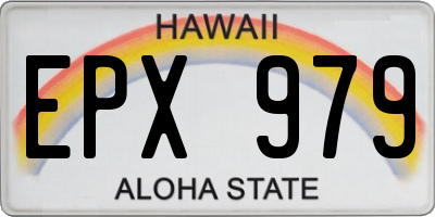 HI license plate EPX979