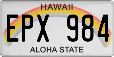 HI license plate EPX984