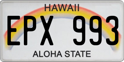 HI license plate EPX993