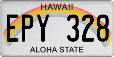 HI license plate EPY328