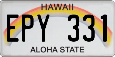 HI license plate EPY331