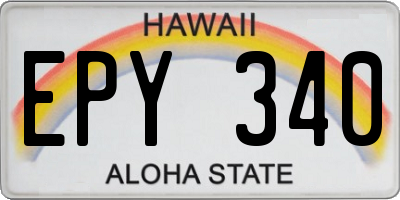HI license plate EPY340