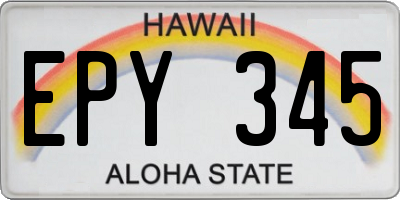 HI license plate EPY345