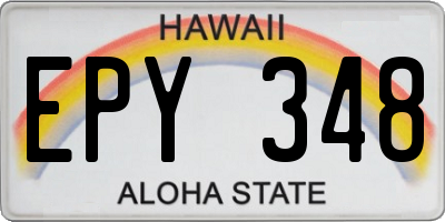 HI license plate EPY348