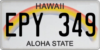 HI license plate EPY349