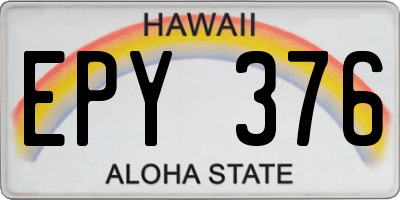 HI license plate EPY376