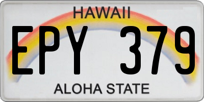HI license plate EPY379