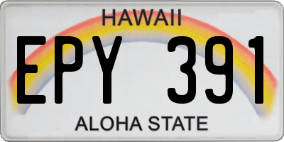 HI license plate EPY391