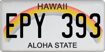 HI license plate EPY393