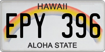 HI license plate EPY396