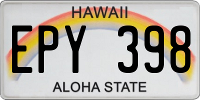 HI license plate EPY398