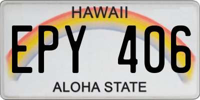HI license plate EPY406