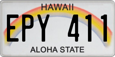 HI license plate EPY411
