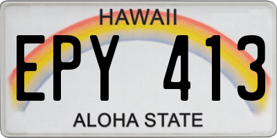 HI license plate EPY413