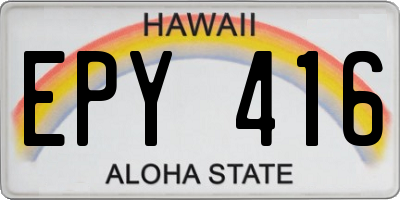 HI license plate EPY416