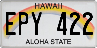 HI license plate EPY422
