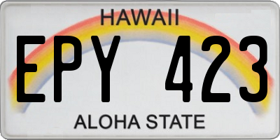 HI license plate EPY423