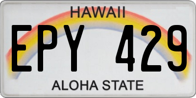 HI license plate EPY429