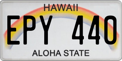 HI license plate EPY440