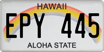 HI license plate EPY445