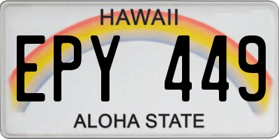HI license plate EPY449