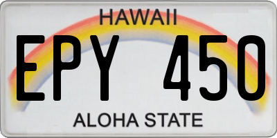 HI license plate EPY450