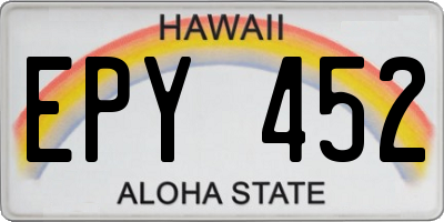 HI license plate EPY452