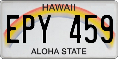 HI license plate EPY459