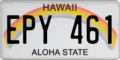 HI license plate EPY461