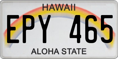 HI license plate EPY465