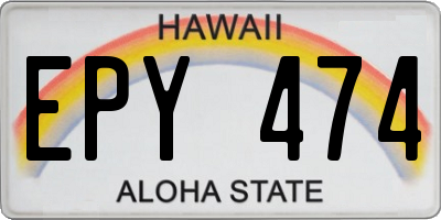 HI license plate EPY474