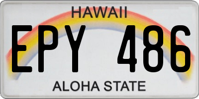 HI license plate EPY486