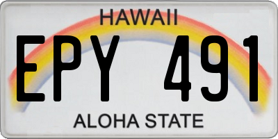 HI license plate EPY491