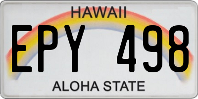 HI license plate EPY498