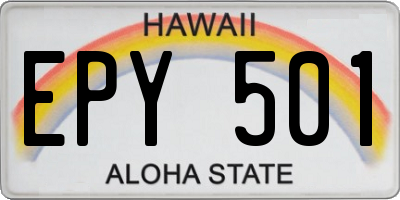 HI license plate EPY501