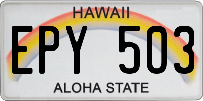 HI license plate EPY503