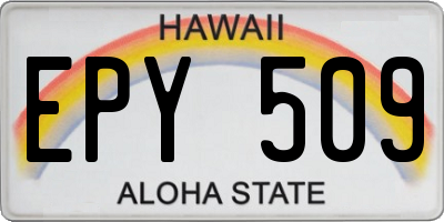 HI license plate EPY509