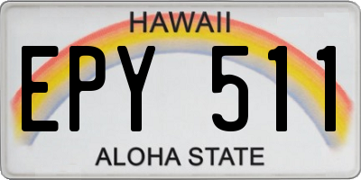 HI license plate EPY511
