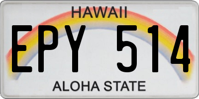 HI license plate EPY514