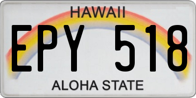 HI license plate EPY518